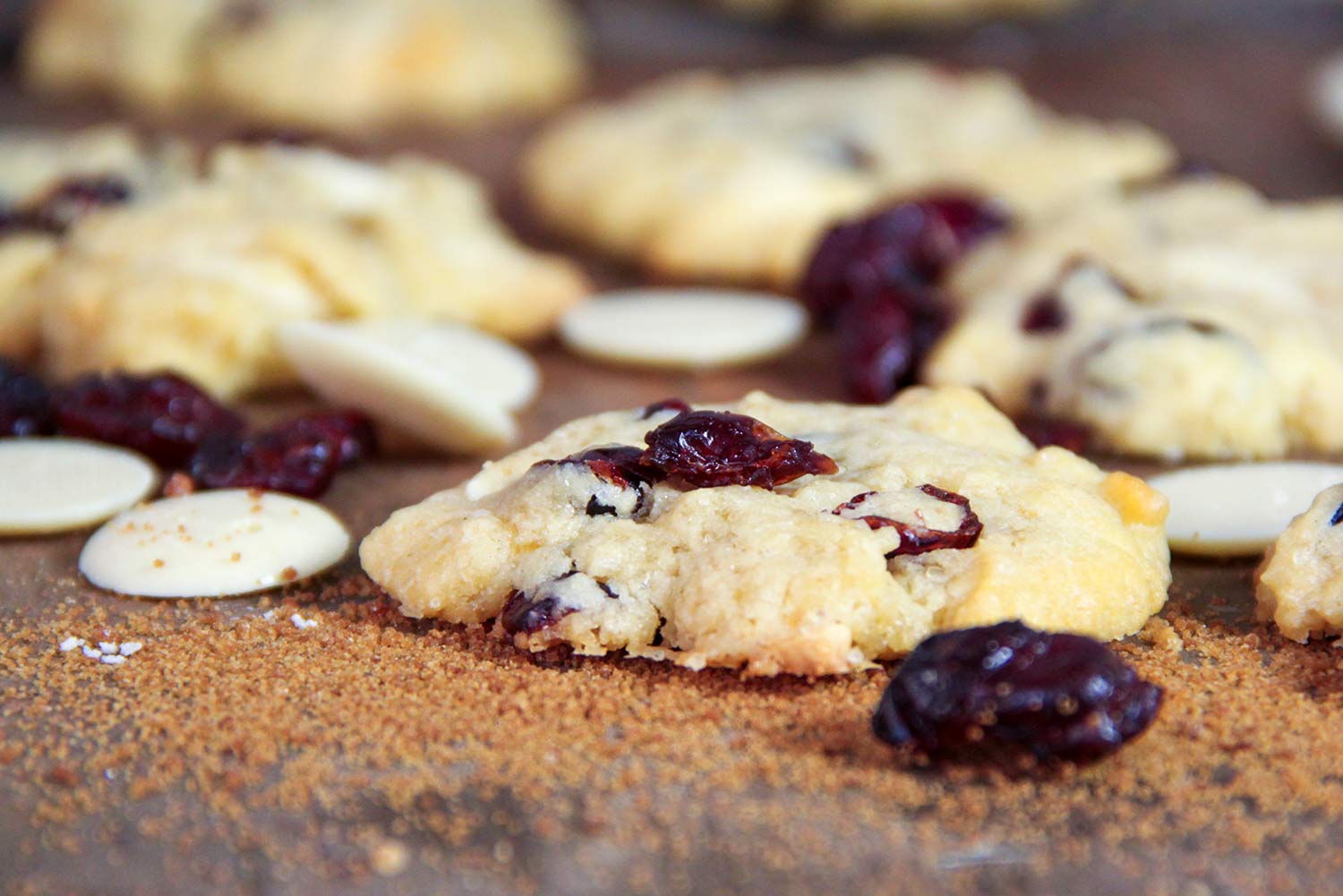 Recette de cookies au chocolat blanc et aux cranberries