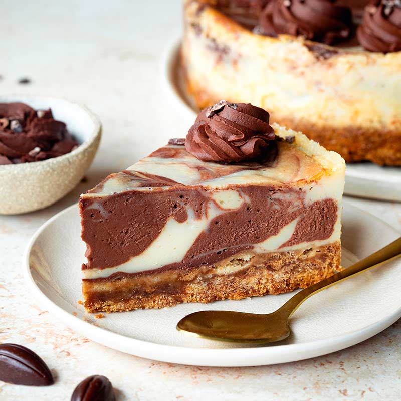 Recette de cheesecake marbré au chocolat vegan