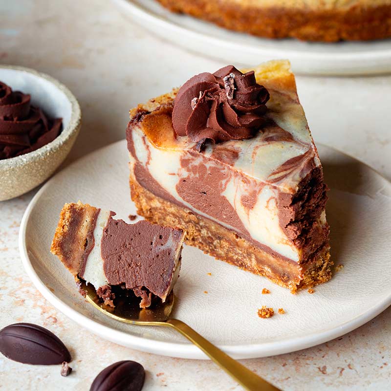 Recette de cheesecake marbré au chocolat vegan
