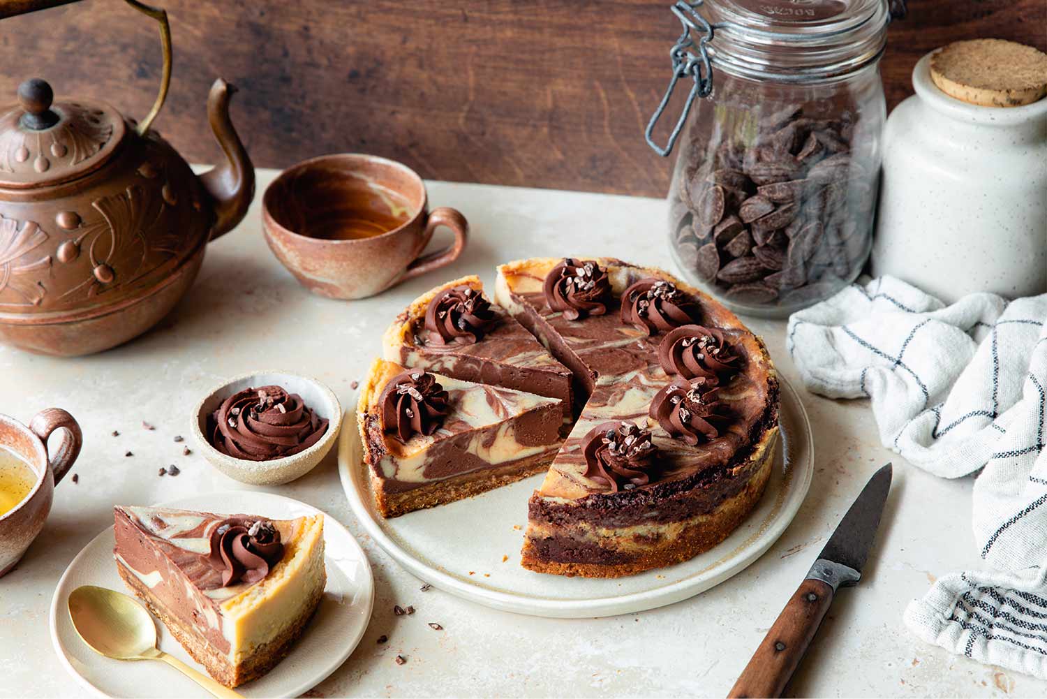 Recette de cheesecake marbré au chocolat vegan