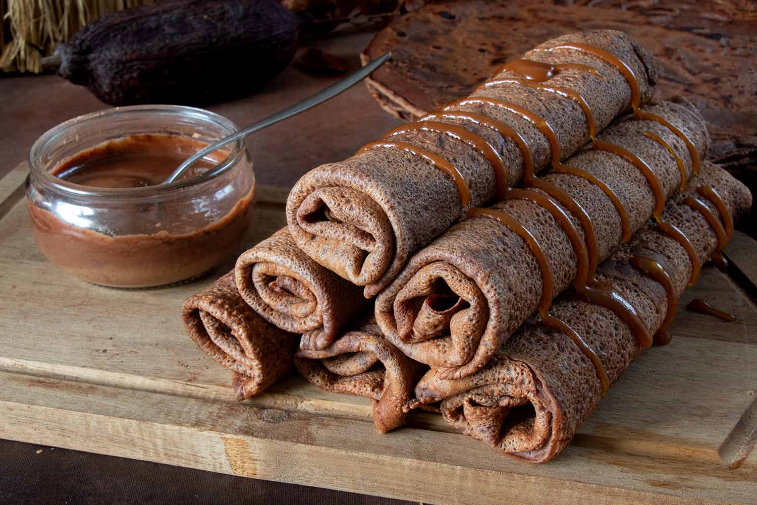 Recette de crêpes au cacao maigre Kaoka
