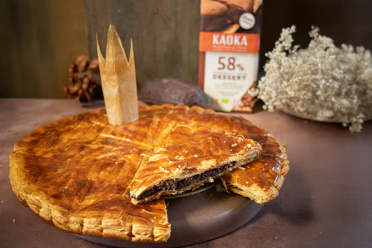 Recette de galette des rois au chocolat noir et au praliné