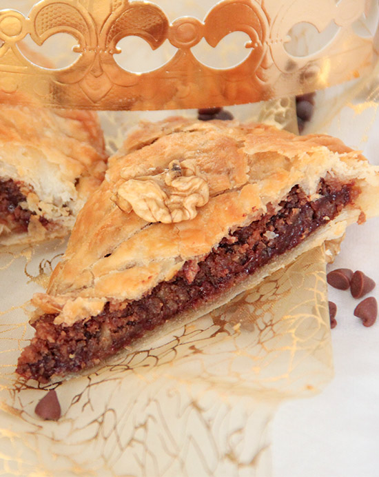 Recette de galette des rois aux noix et aux pépites de chocolat noir