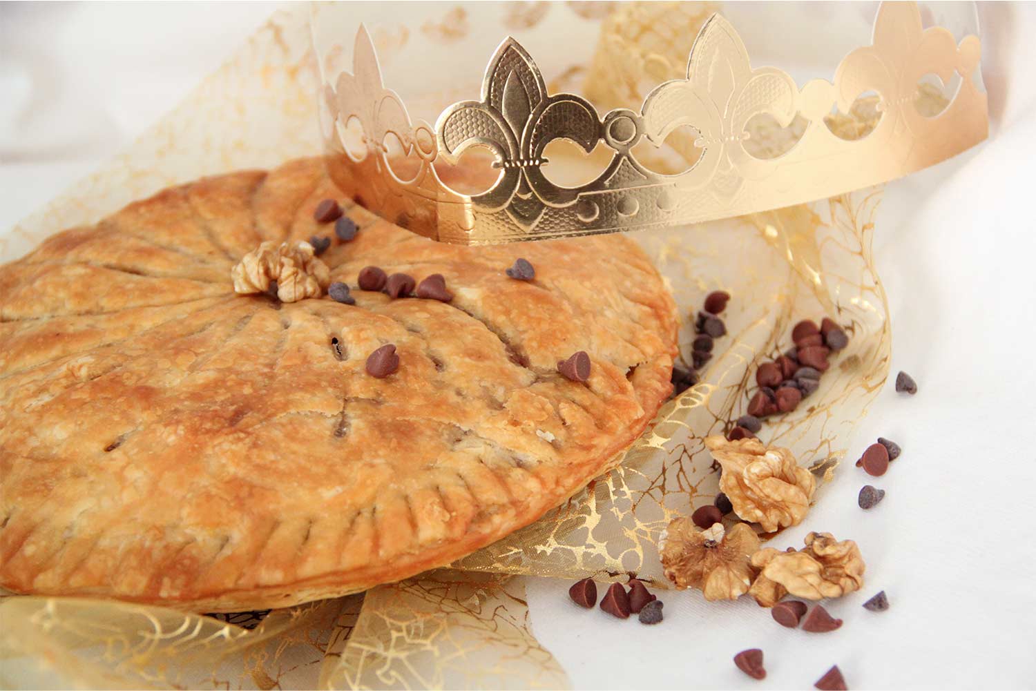 Recette de galette des rois aux noix et aux pépites de chocolat noir