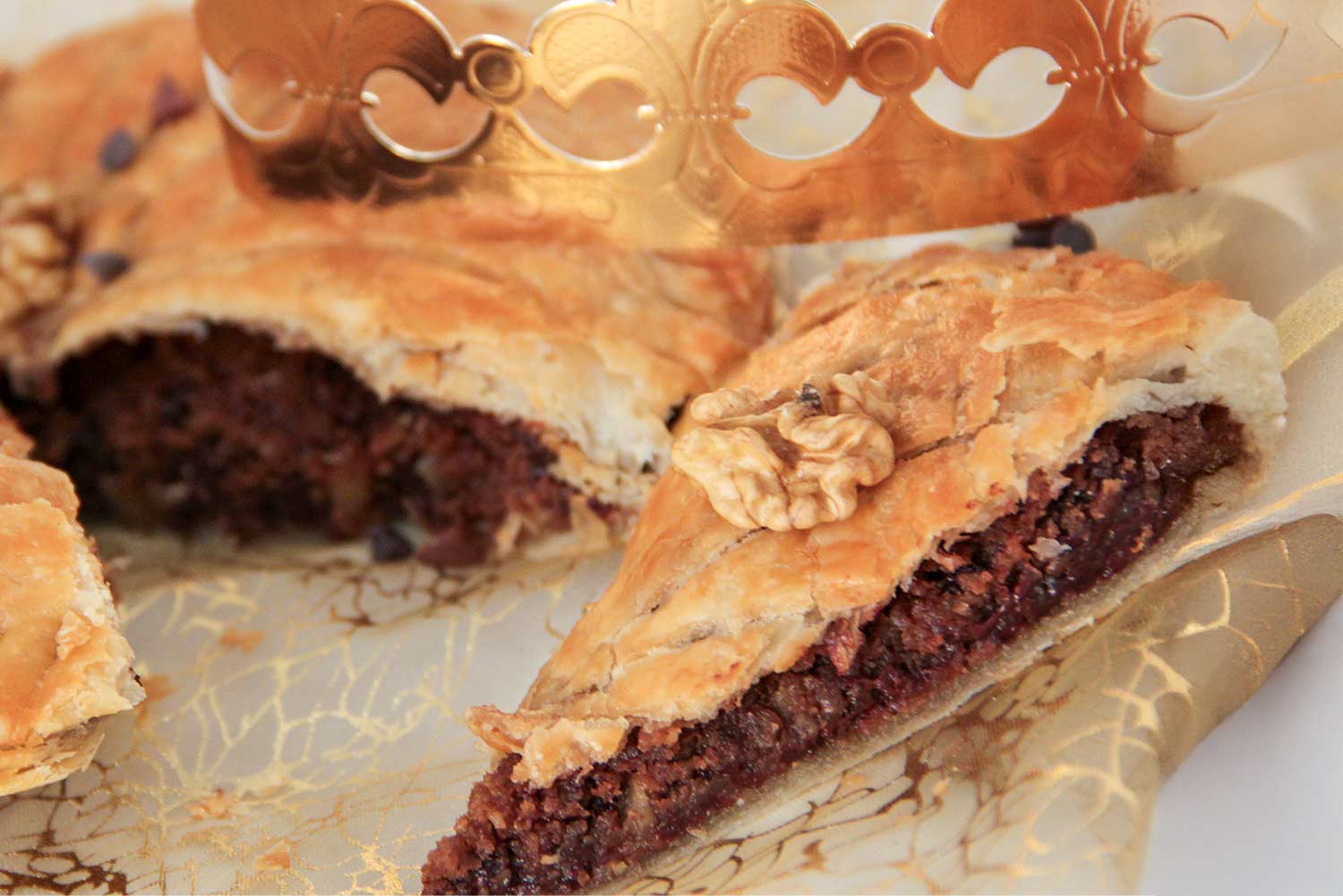 Recette de galette des rois aux noix et aux pépites de chocolat noir