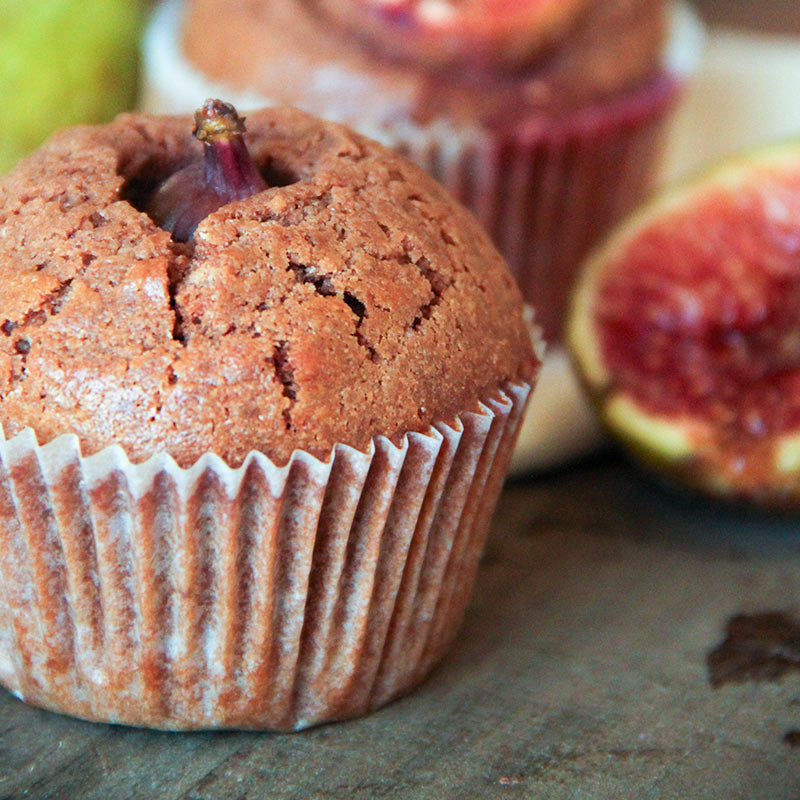 Recette de muffins au chocolat au lait et aux figues