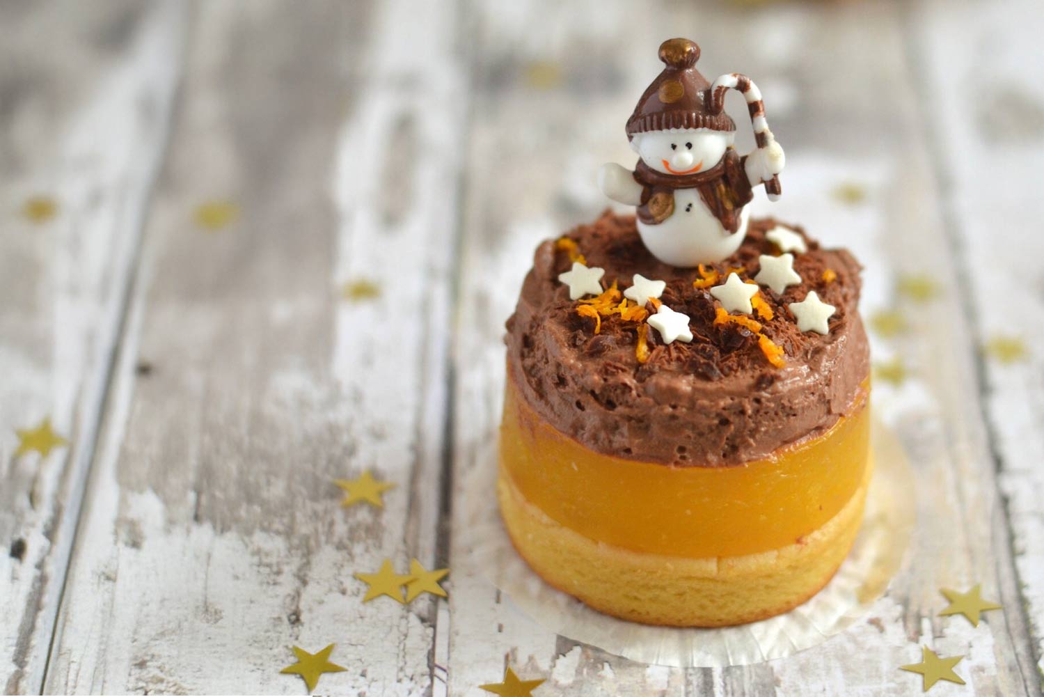 Recette de dessert de Noel à la farine de lupin, à l'orange et au chocolat