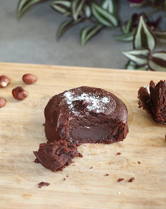 Recette de fondant au chocolat, à la noisette vegan et sans gluten