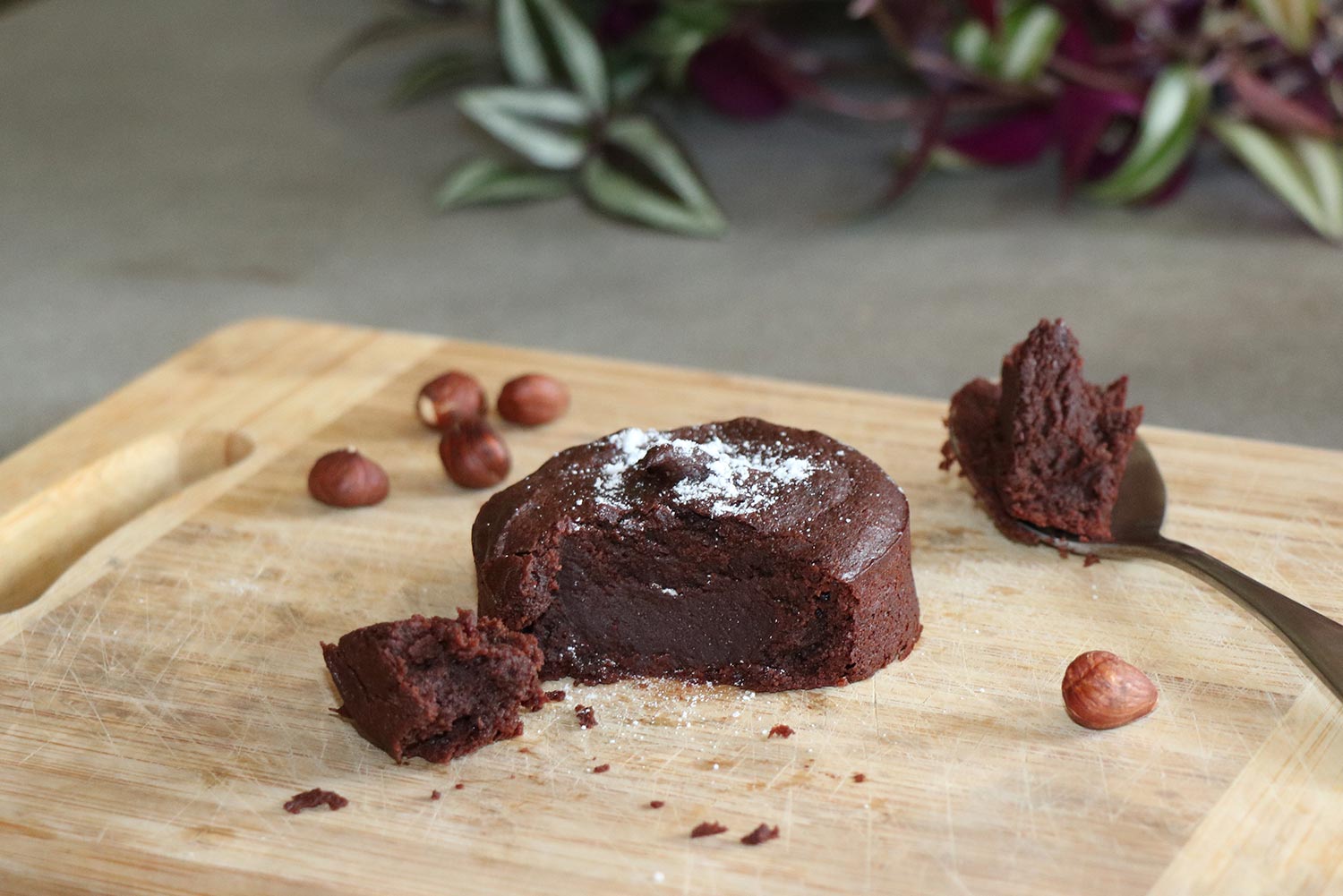 Recette de fondant au chocolat, à la noisette vegan et sans gluten
