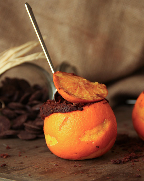Recette de moelleux au chocolat cuit dans une orange