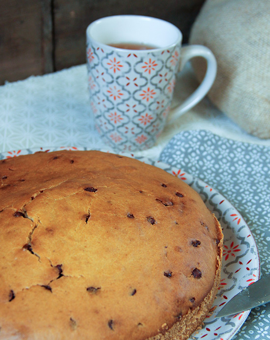 Recette de moelleux à la crème fraîche et aux pépites de chocolat au lait