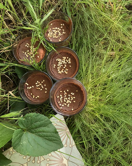 Mousse au chocolat vegan au sésame
