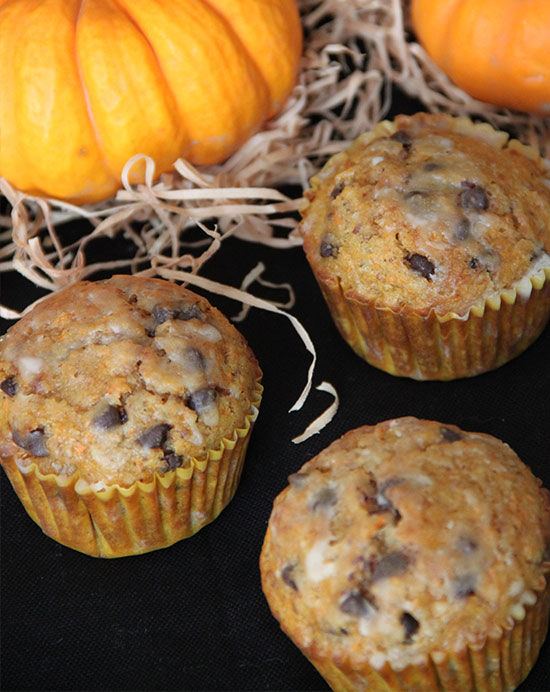 Recette de muffins à la carotte, orange et aux pépites de chocolat noir
