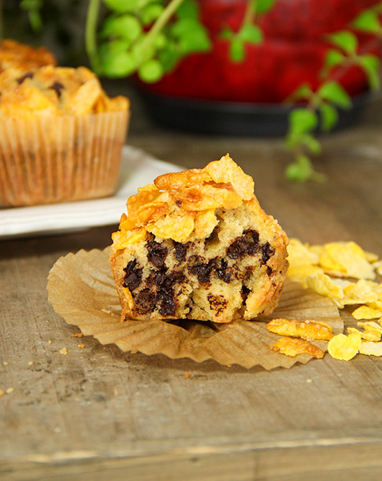 Recette de muffins aux cornflakes et aux pépites de chocolat