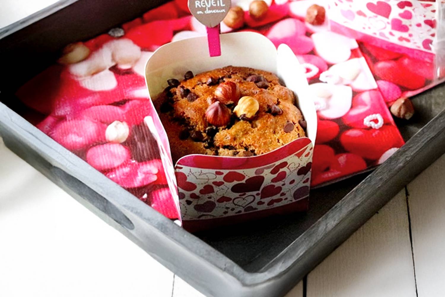 Muffins Gingembre Confit, Noisettes & Chocolat