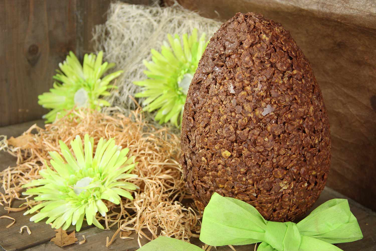 Recette d'œuf de pâques géant aux cornflakes et chocolat au lait