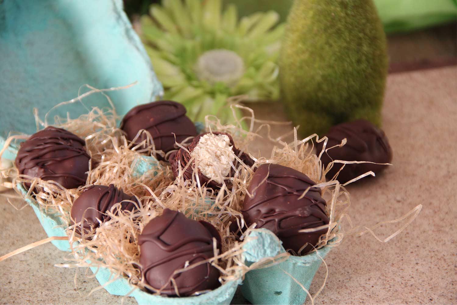 Recette d'œufs de pâques fourrés à la noix ce coco et au chocolat