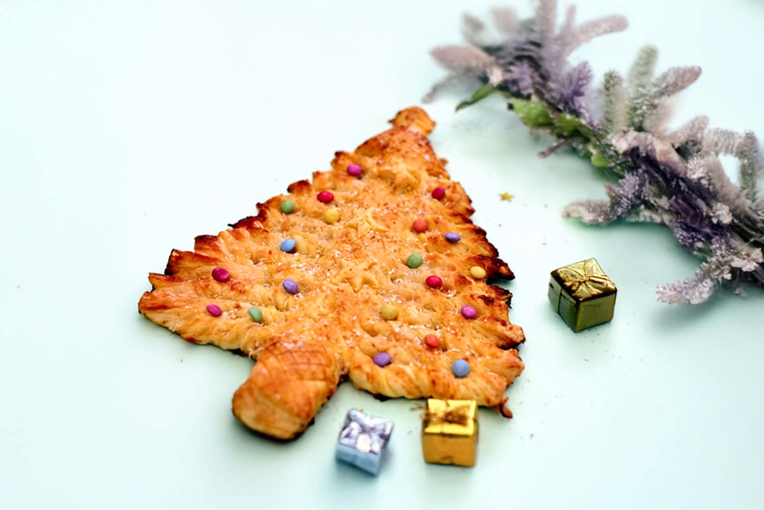 Recette de sapin feuilleté au chocolat blanc et à la noix de coco