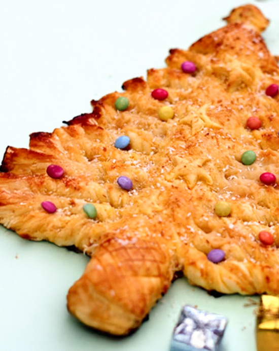 Recette de sapin feuilleté au chocolat blanc et à la noix de coco