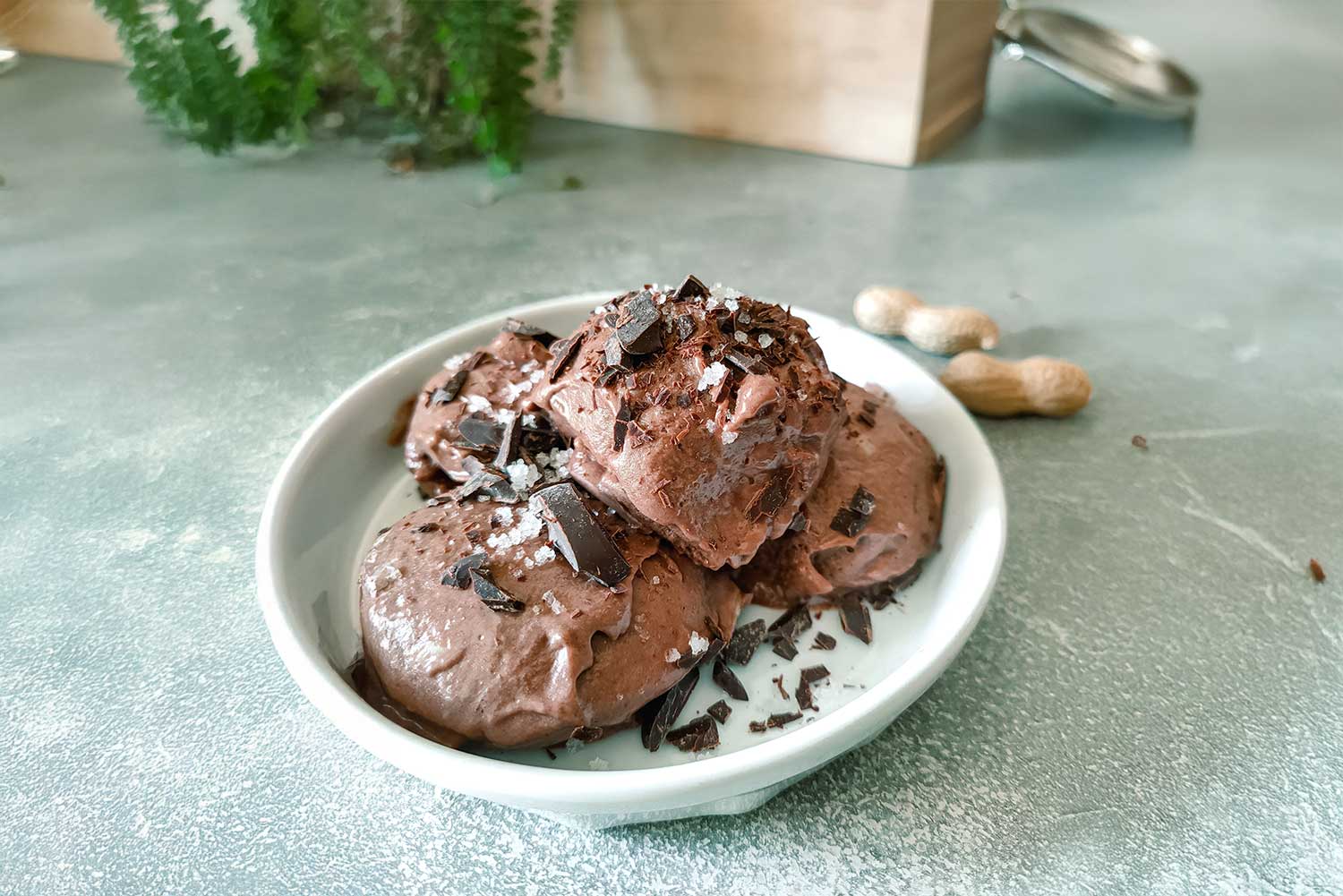 Recette de sorbet au cacao, à la cacahuètes et à la fleur de sel