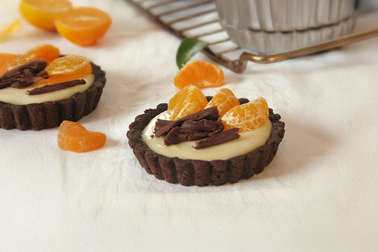 Recette de tartelettes au chocolat et aux clémentines