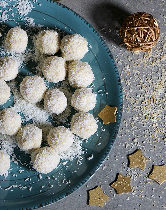 Recette de truffes au chocolat blanc et à la noix de coco