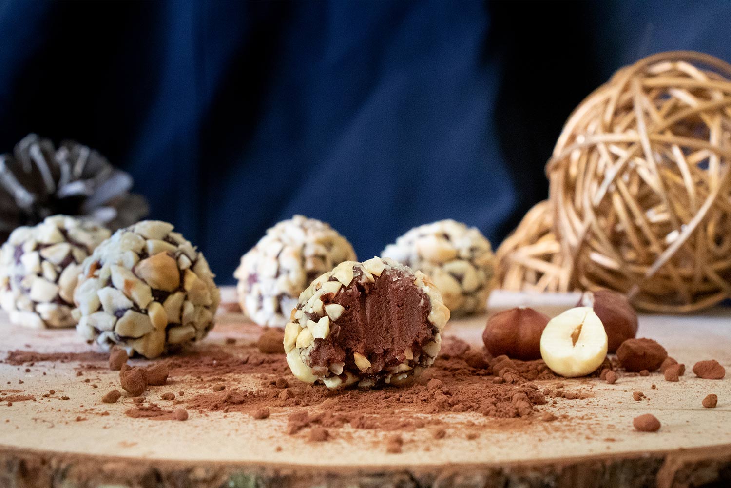 Recette de truffes au chocolat noir et aux noisettes