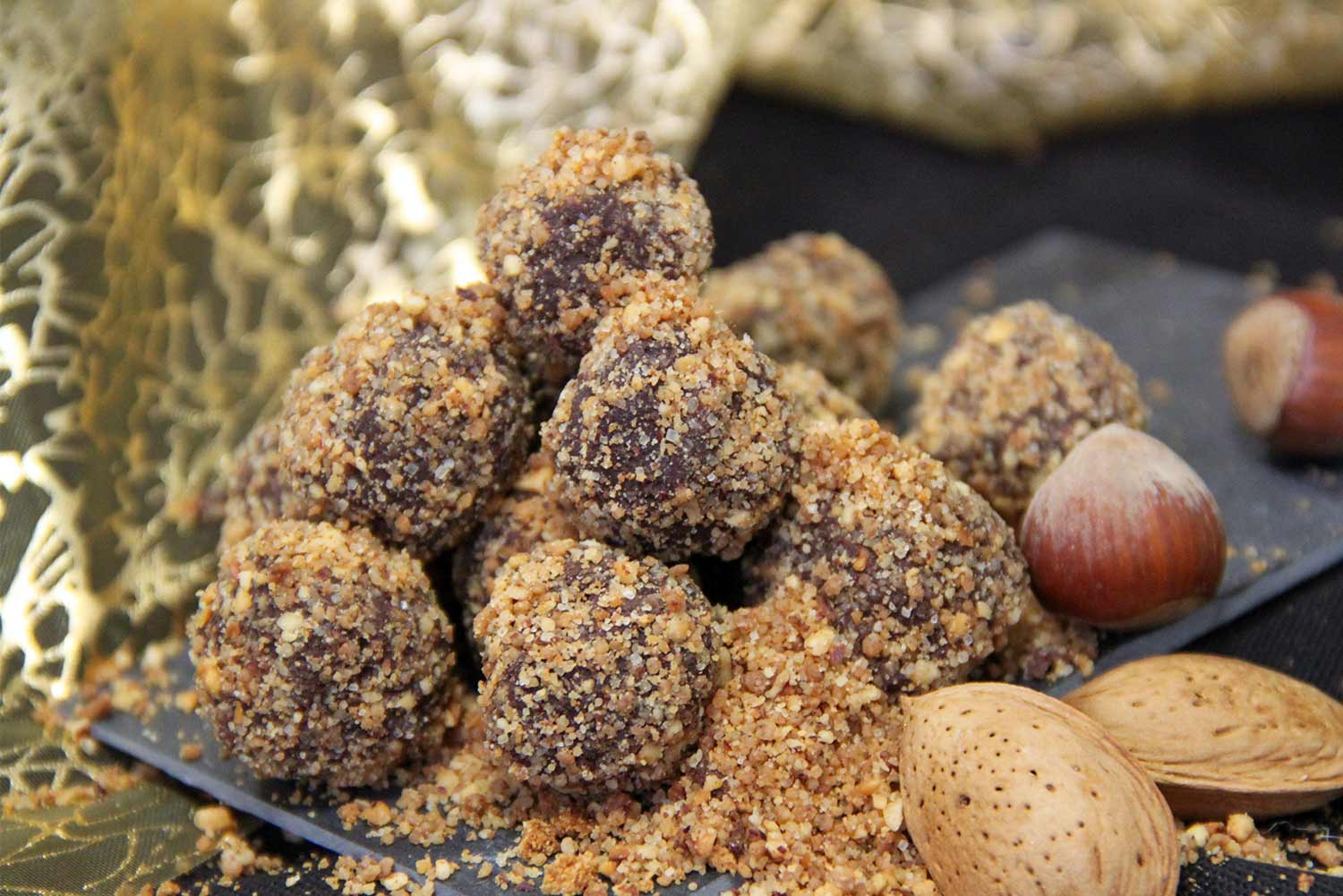 Recette de truffes au chocolat et pralin