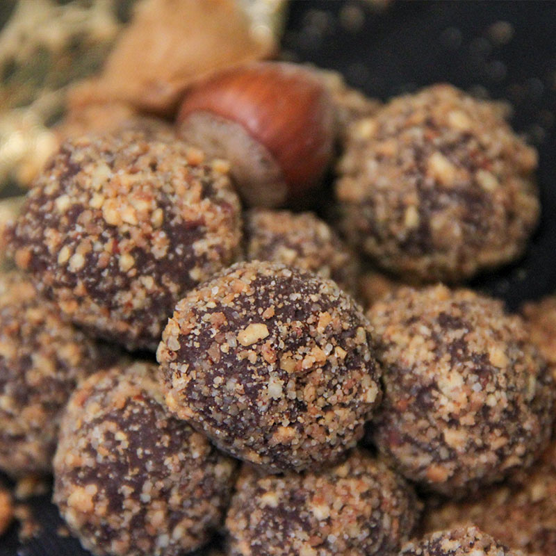 Recette de truffes au chocolat et pralin
