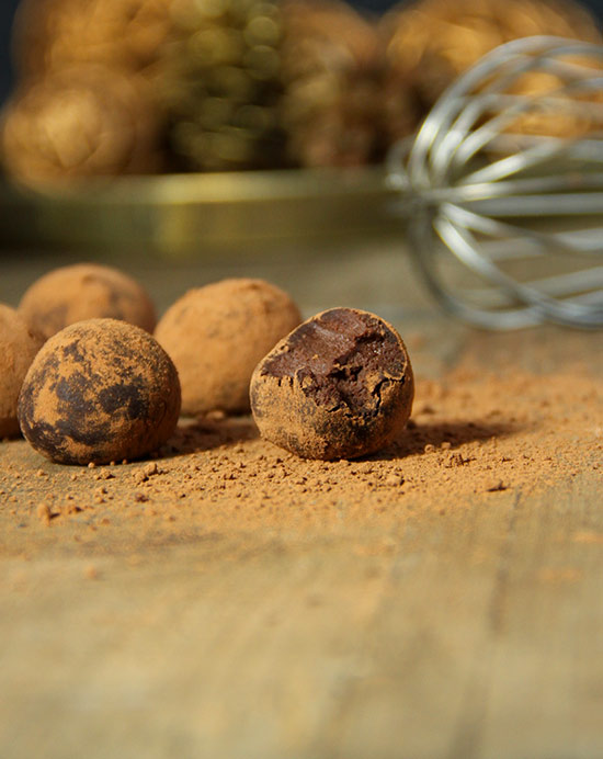 Recette de truffes vegan au chocolat noir