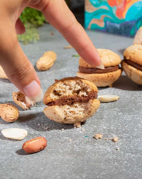 Recette de whoopies au chocolat et à la cacahuète