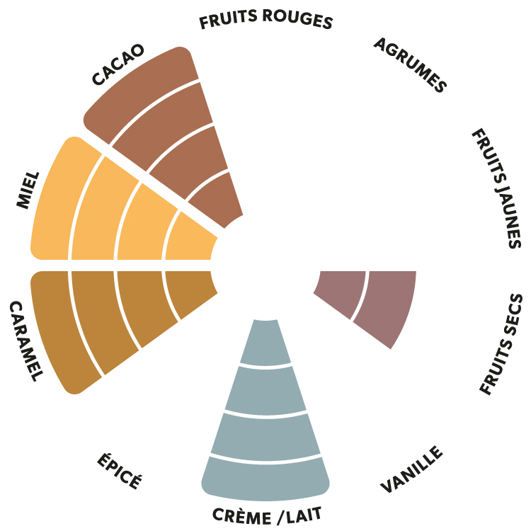 Roue aromatique du chocolat au lait Équateur Kaoka
