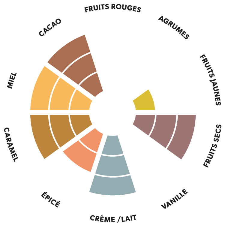 Roue aromatique du chocolat au lait République Dominicaine Kaoka