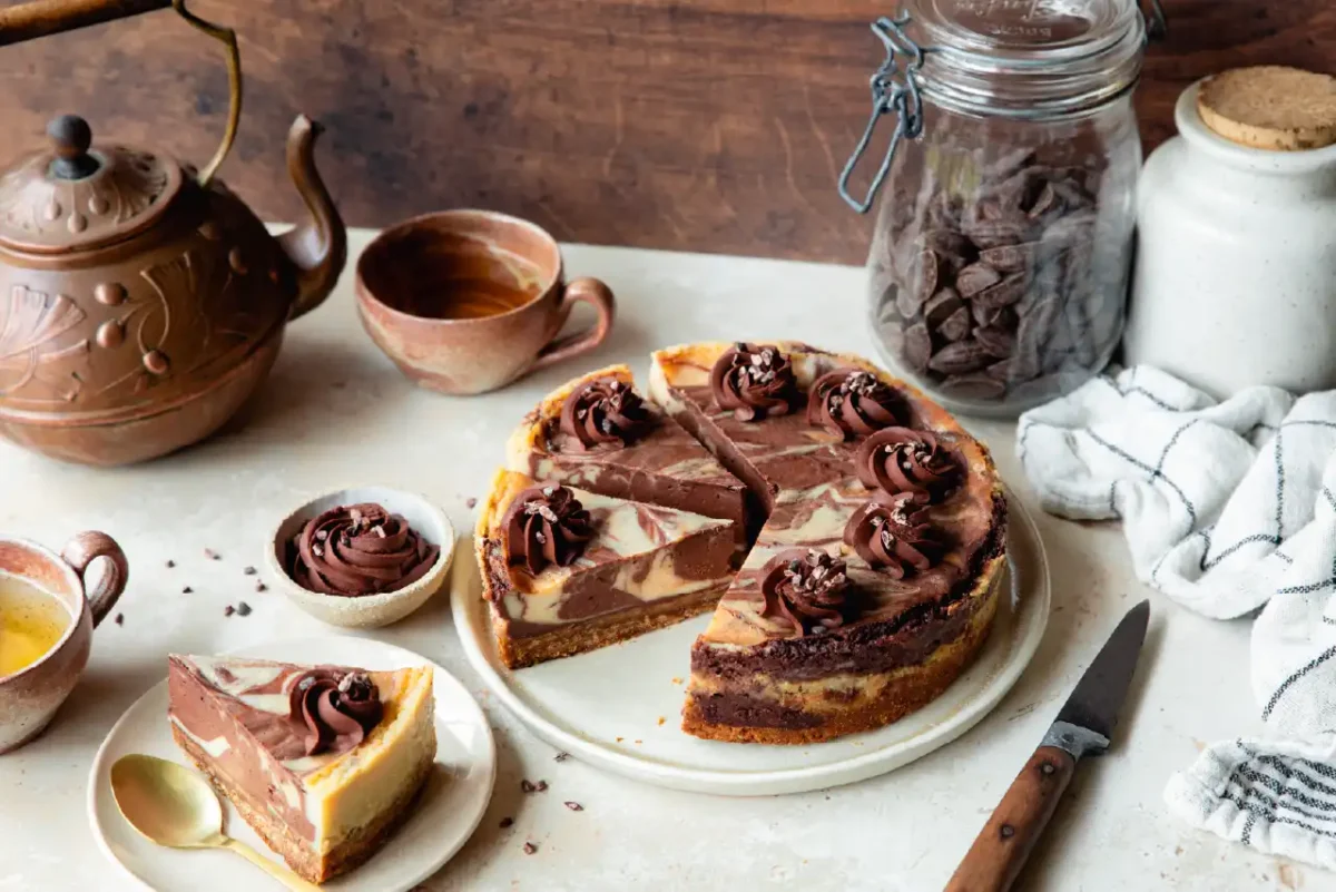 Recette de cheesecake marbré au chocolat vegan