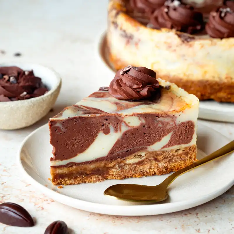 Recette de cheesecake marbré au chocolat vegan