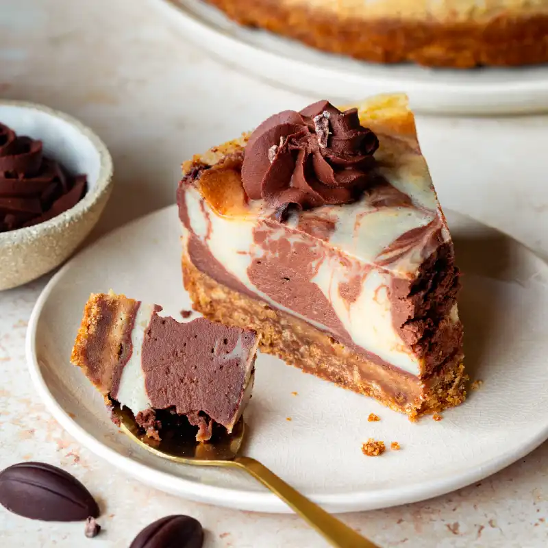 Recette de cheesecake marbré au chocolat vegan