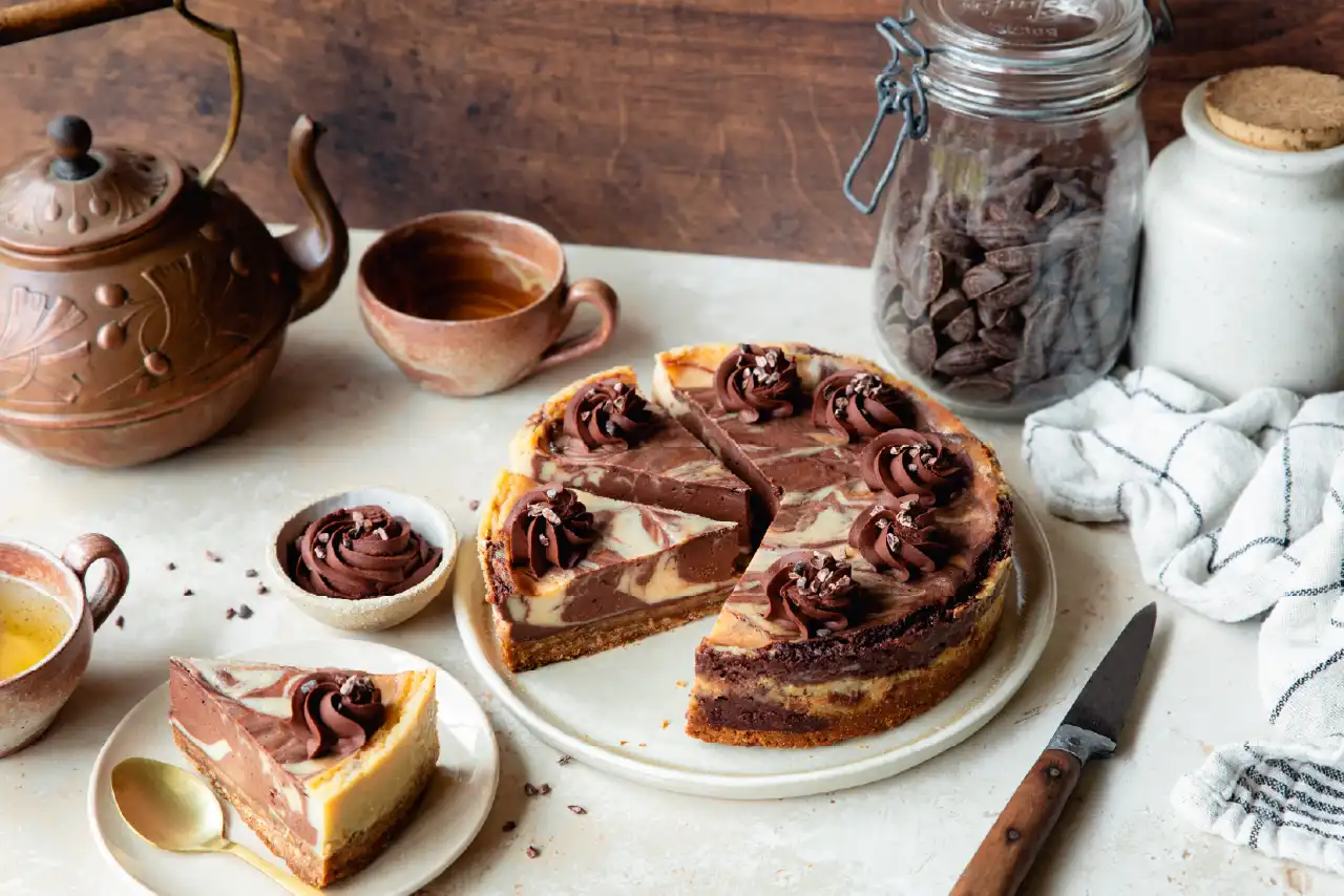 Recette de cheesecake marbré au chocolat vegan