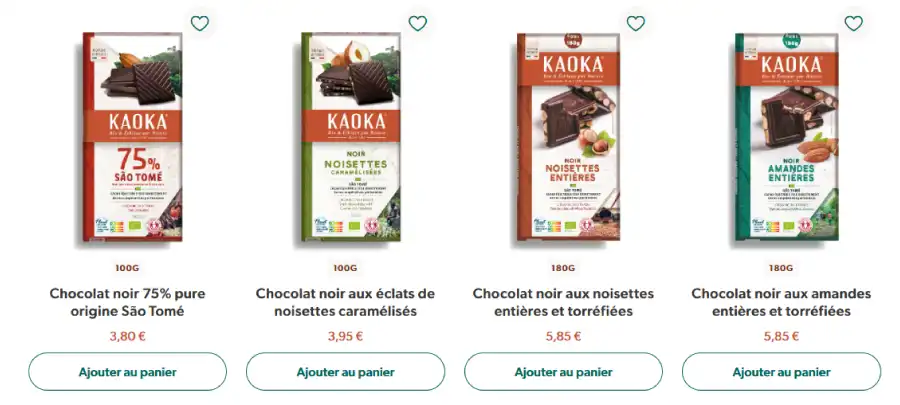 Acheter des tablettes de chocolat noir pure origine Sao Tomé sur la boutique en ligne de Kaoka